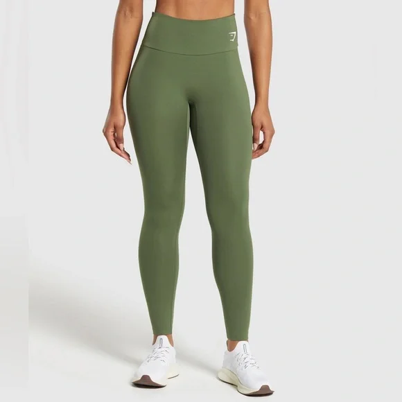 LIKE NEW Gymshark Training Leggings - Core Olive - Picture 8 of 10